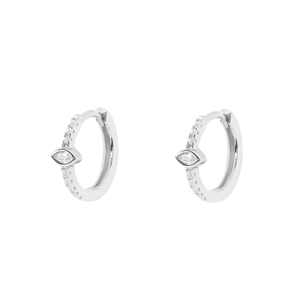 Gammie Silver CZ  Huggy Earring