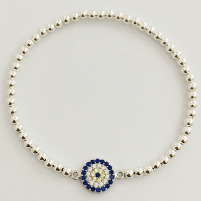 Gold Filled Evil Eye Bracelet with Swarovski Crystals