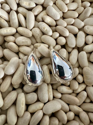 Gammie Silver Thick Teardrop Stud Earring