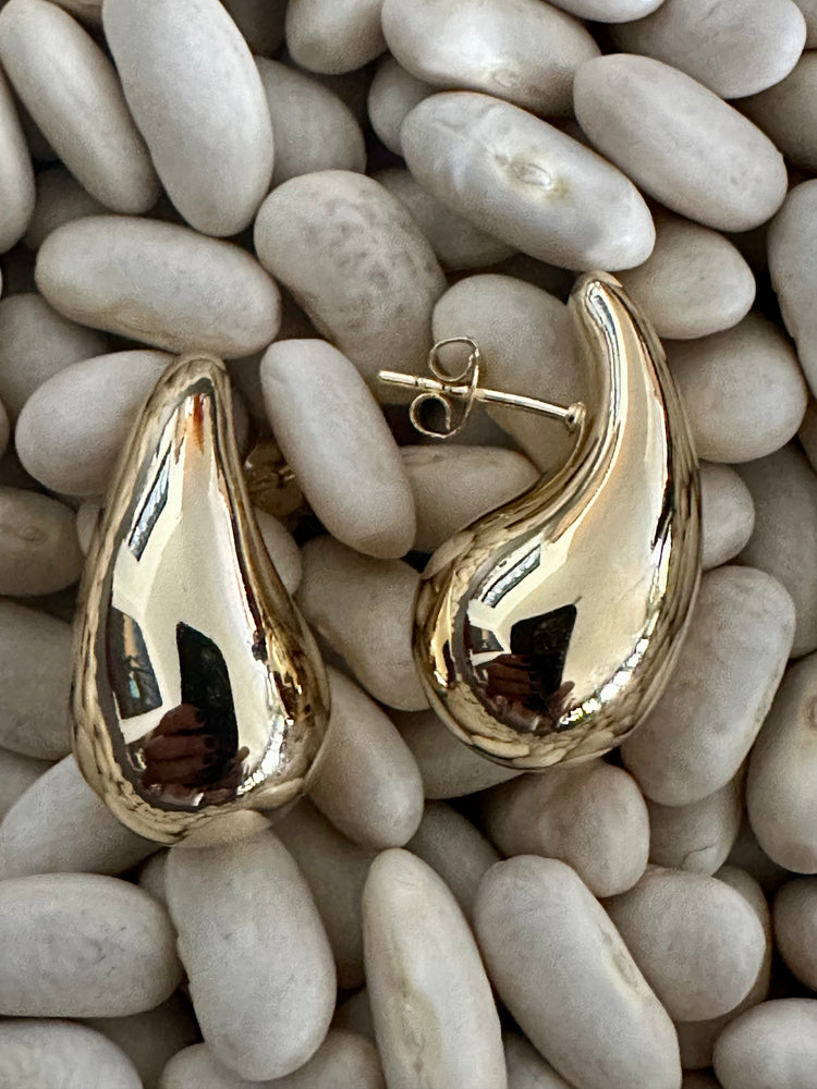 Gammie Gold Thick Teardrop Stud Earring