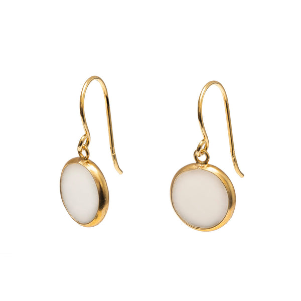 Gammie Gold Mother of Pearl Disc Drop Earring