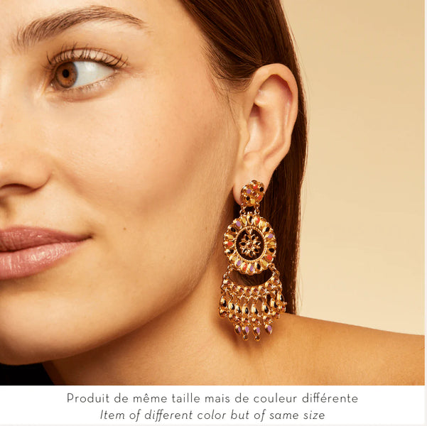 Gas Bijoux Livia Email Enamel Gold Earrings