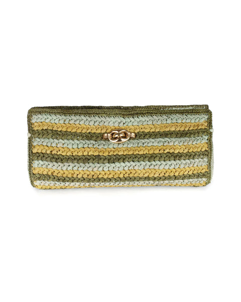 Gas Bijoux Raffia Uptown Clutch