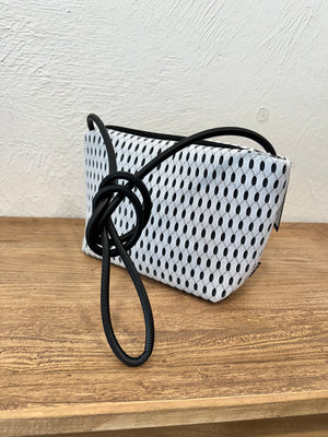 InZu Mouse Black Drops on White Crossbody Bag