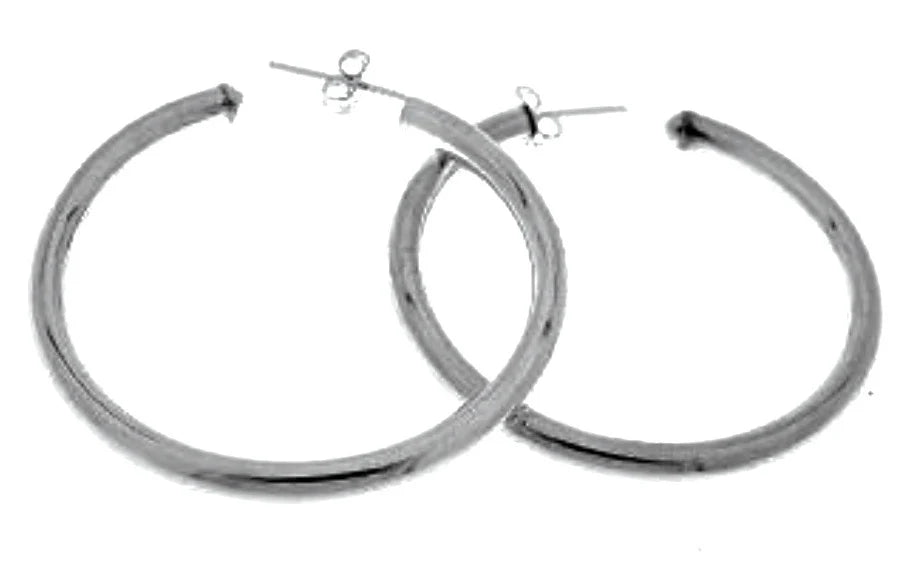 Iron Clay Extra Large Hoop Sterling Silver Earring