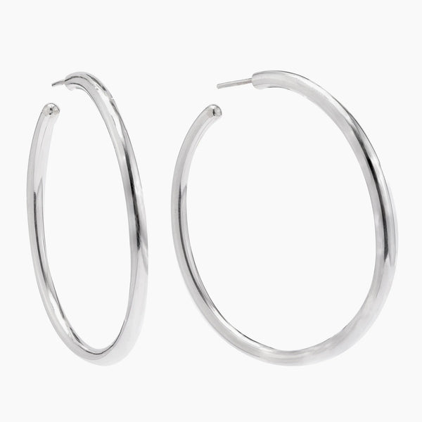 Iron Clay Large Hoop Sterling Silver Earring