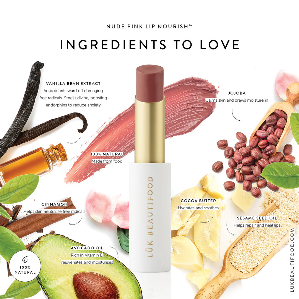 Luk Beautifood Lip Nourish Organic Lipstick Nude Pink