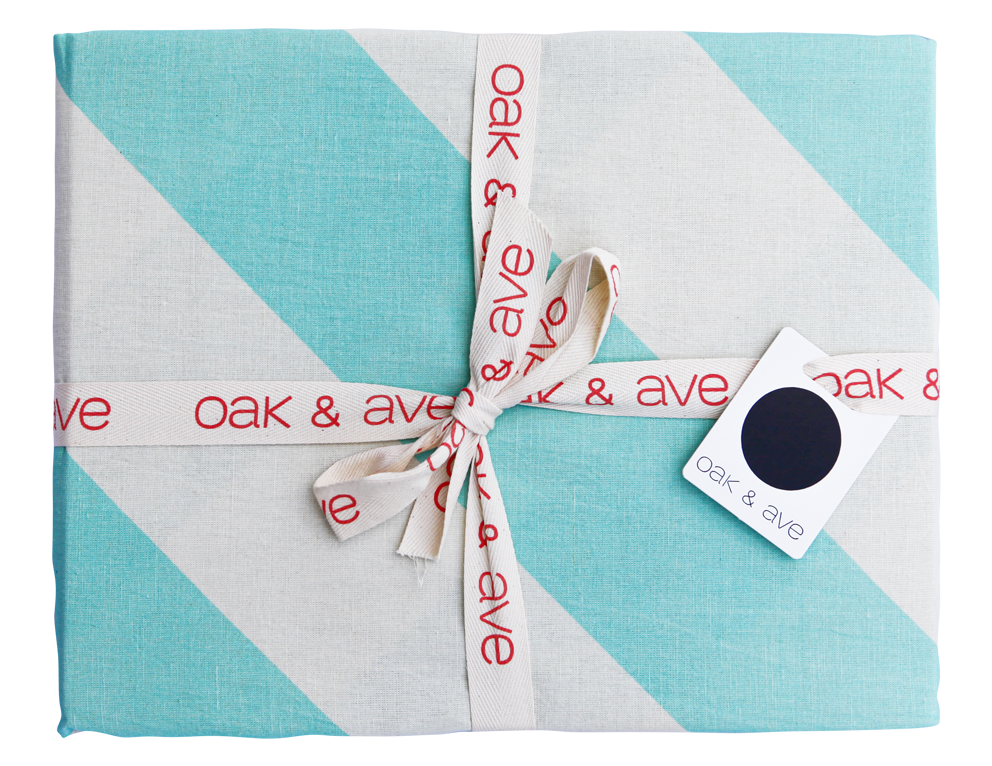 Oak and Ave Tablecloth - Napkin Set Blue Stripe
