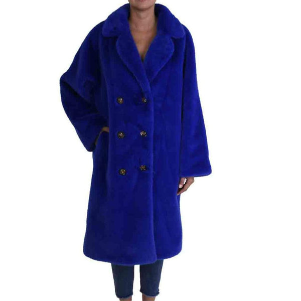 Palme Oversized Cobolt Blue Faux Fur Coat