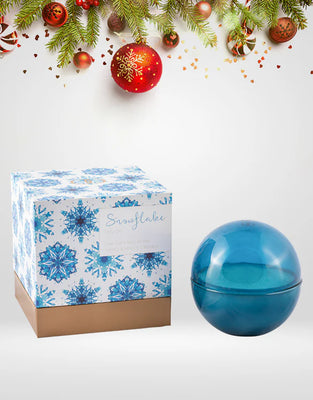 Only Orb Glass Azure Snowflake Candle