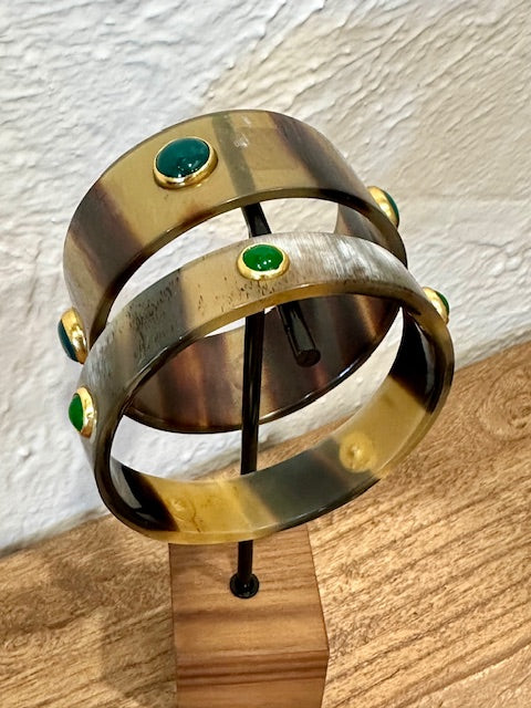 Soyang Paris Light Horn with Green Agate Domes