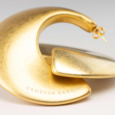 Vanessa Baroni Big Moon Vintage Gold Earring