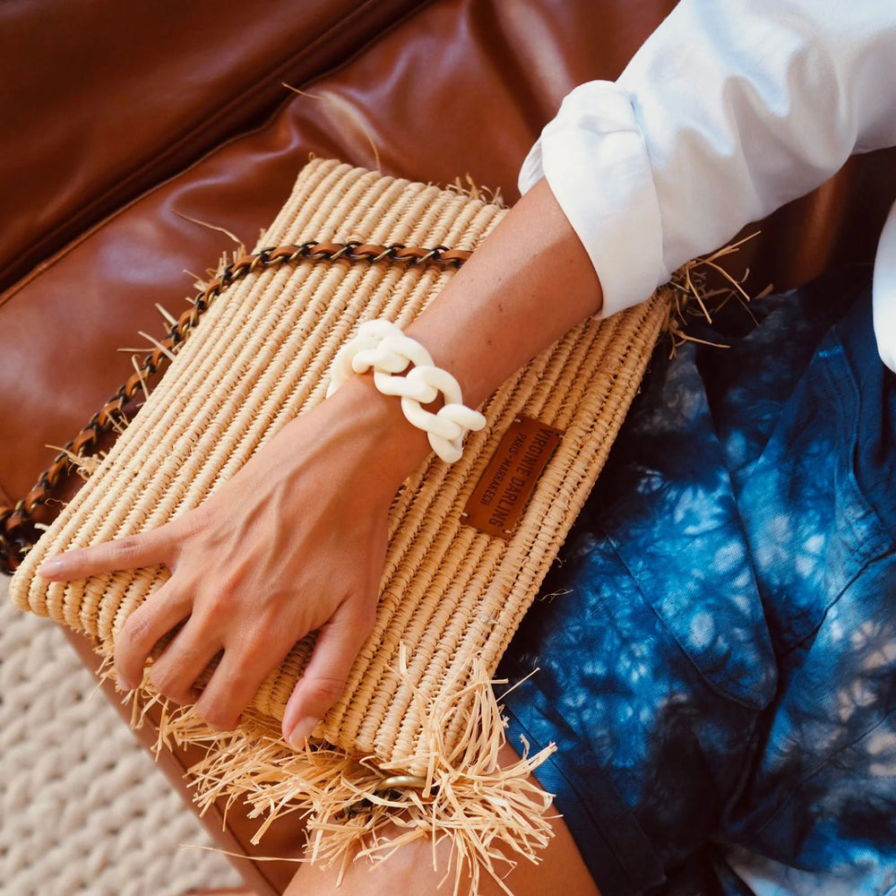 Vanessa Baroni Flat Chain White Bracelet