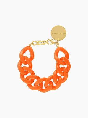 Vanessa Baroni Flat Chain Neon Orange Bracelet