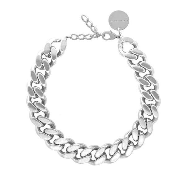 Vanessa Baroni Flat Chain Silver Necklace