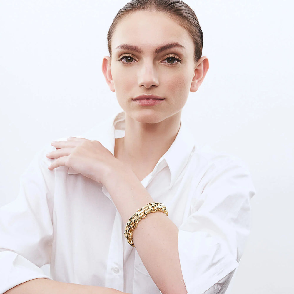 Vanessa Baroni Gold Three Layered Bracelet