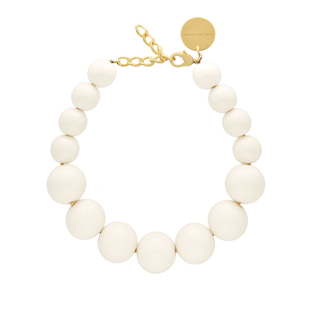 Vanessa Baroni Off White Bead Necklace