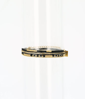 Zag Bijoux Force Wrap Black Gold Bracelet