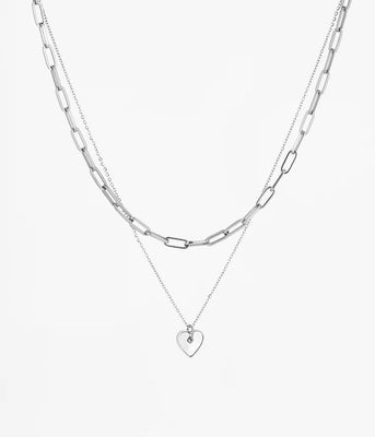 Zag Bijoux U2 Mother of Pearl Steel Chain Necklace