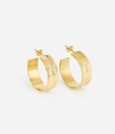 Zag Bijoux Moray Gold Wide Hoop Earring