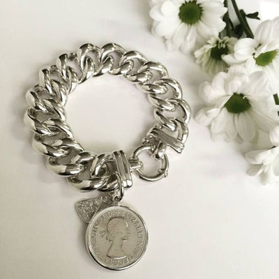 W Von Treskow  BIG MAMA FLORIN COIN BRACELET Sterling Silver - Von Treskow - Jewellery - Paloma + Co Adelaide Boutique