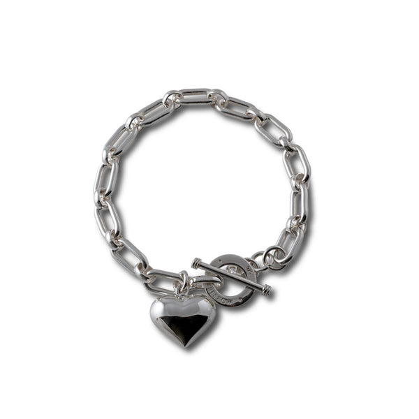 Von Treskow SOLID SILVER BRACELET WITH PUFFY HEART - Von Treskow - Jewellery - Paloma + Co Adelaide Boutique