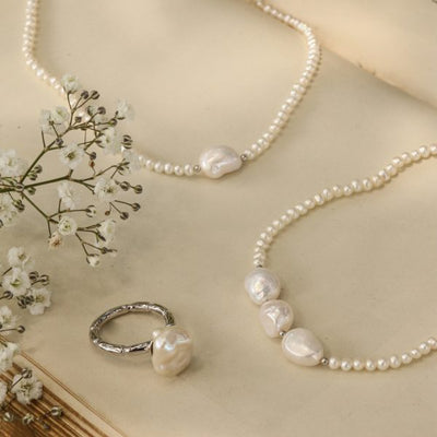 Bianc Aphrodite Pearl Silver Necklace