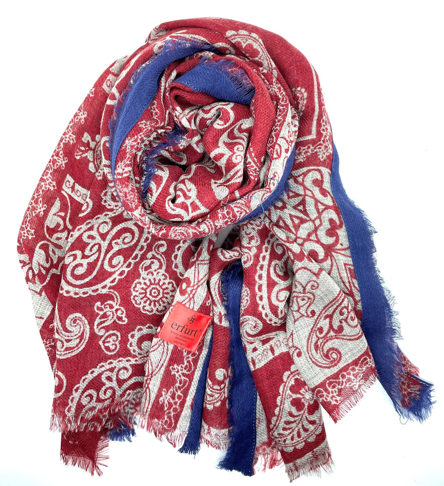 Erfurt Scarf Red Printed Wool