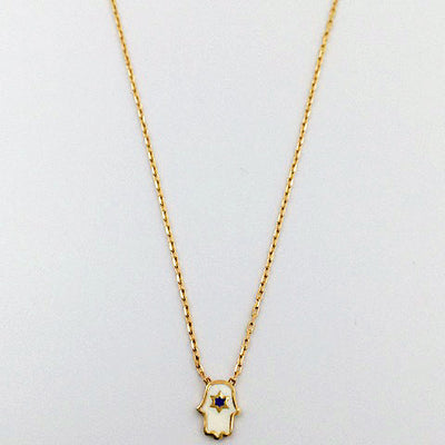 Gammie Hamsa Hand Enamel Fine Chain Necklace - Gammies - Jewellery - Paloma + Co Adelaide Boutique