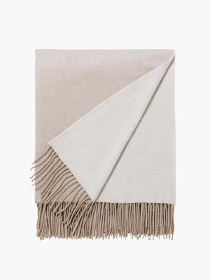 L&M Home Cashmere Throw Oatmeal / Chalk