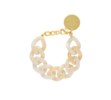 Vanessa Baroni Flat Chain Pearl Marble Bracelet