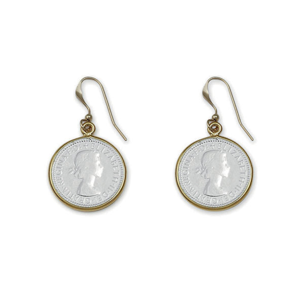 Von Treskow Two Tone Threepence Earrings