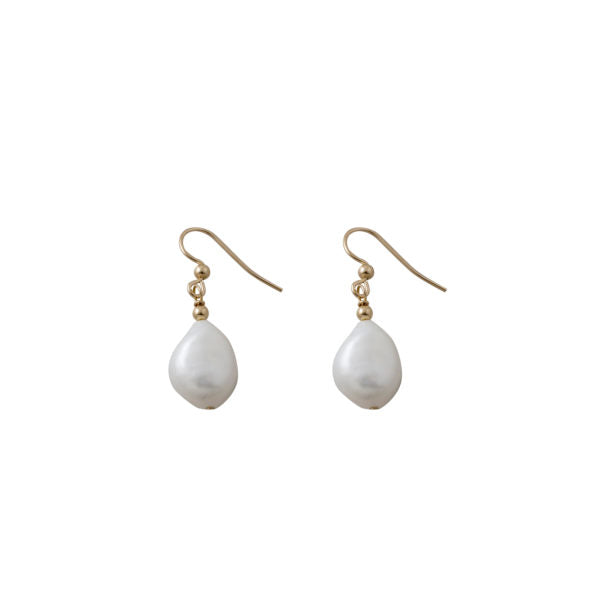 Von Treskow Baroque Pearl Earring Yellow 14 Kt