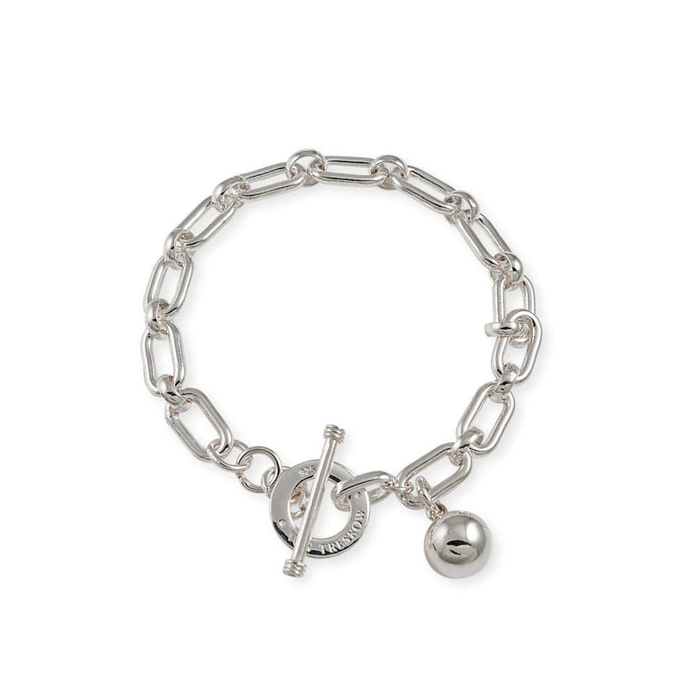 Von Treskow Sterling Silver VT LINK BRACELET WITH VT DISC & SILVER BALL - Von Treskow - Jewellery - Paloma + Co Adelaide Boutique