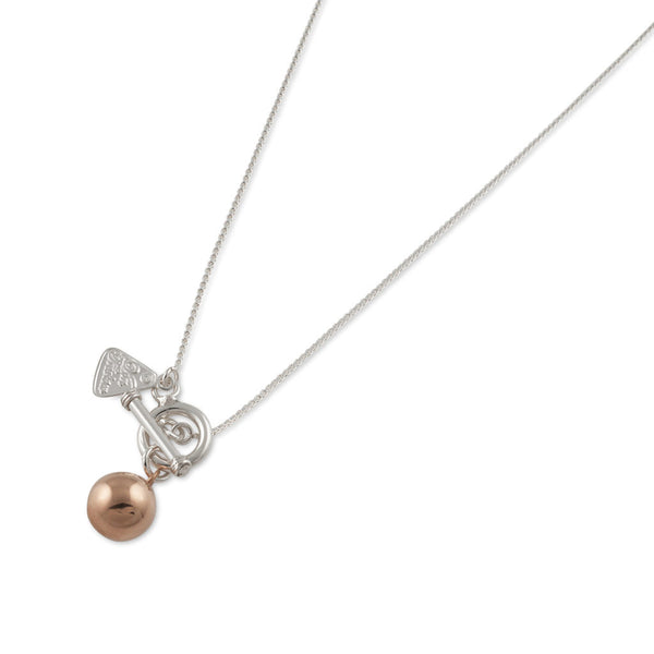 Von Treskow BOX CHAIN NECKLACE WITH ROSE GOLD BALL - Von Treskow - Jewellery - Paloma + Co Adelaide Boutique